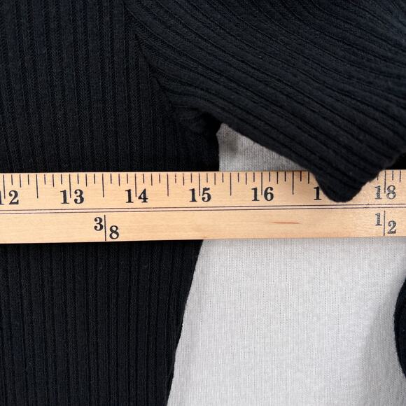 ENZA COSTA Long Sleeve Dress Womens Medium Black Scoop Stretch Rib Knit NEW - Picture 10 of 14